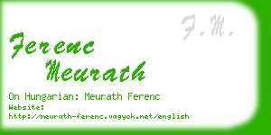 ferenc meurath business card